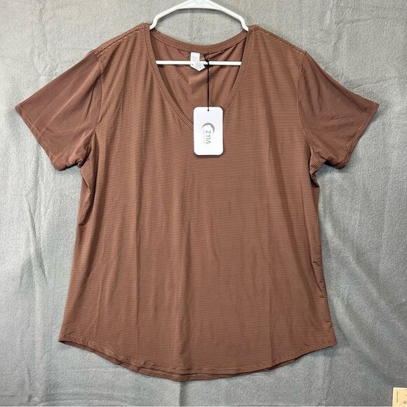 Nwt ZYIA Active lightweight Bark Wanderer Short Sleeve Top (XXXL) - Picture 1 of 9